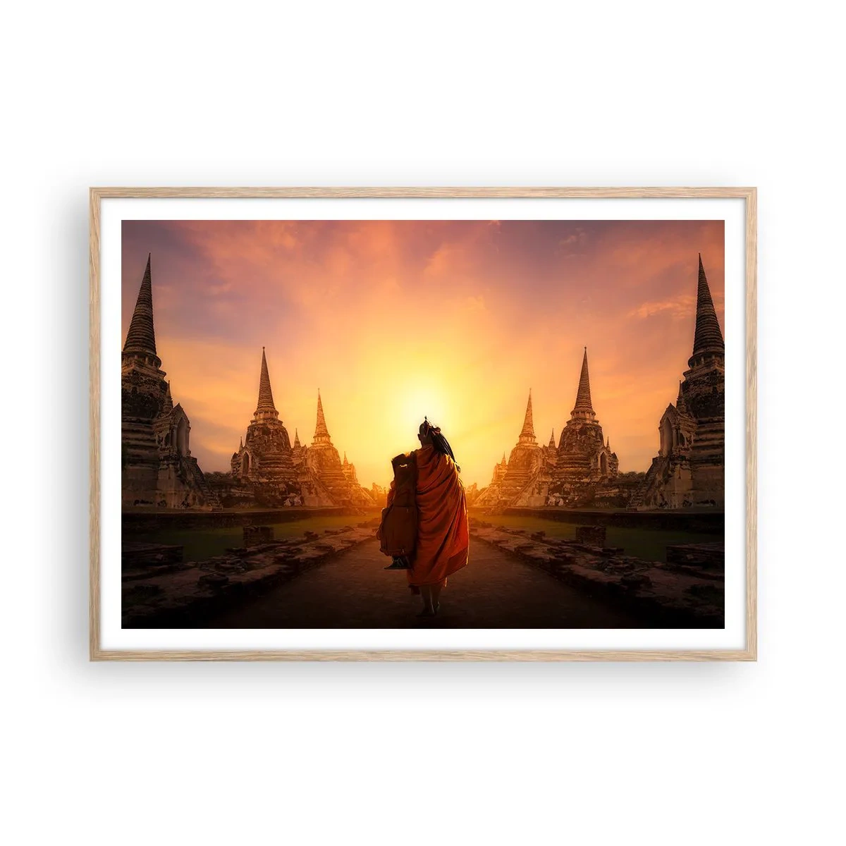 Poster în ramă de stejar deschis - În pace prin eternitate - 100x70 cm