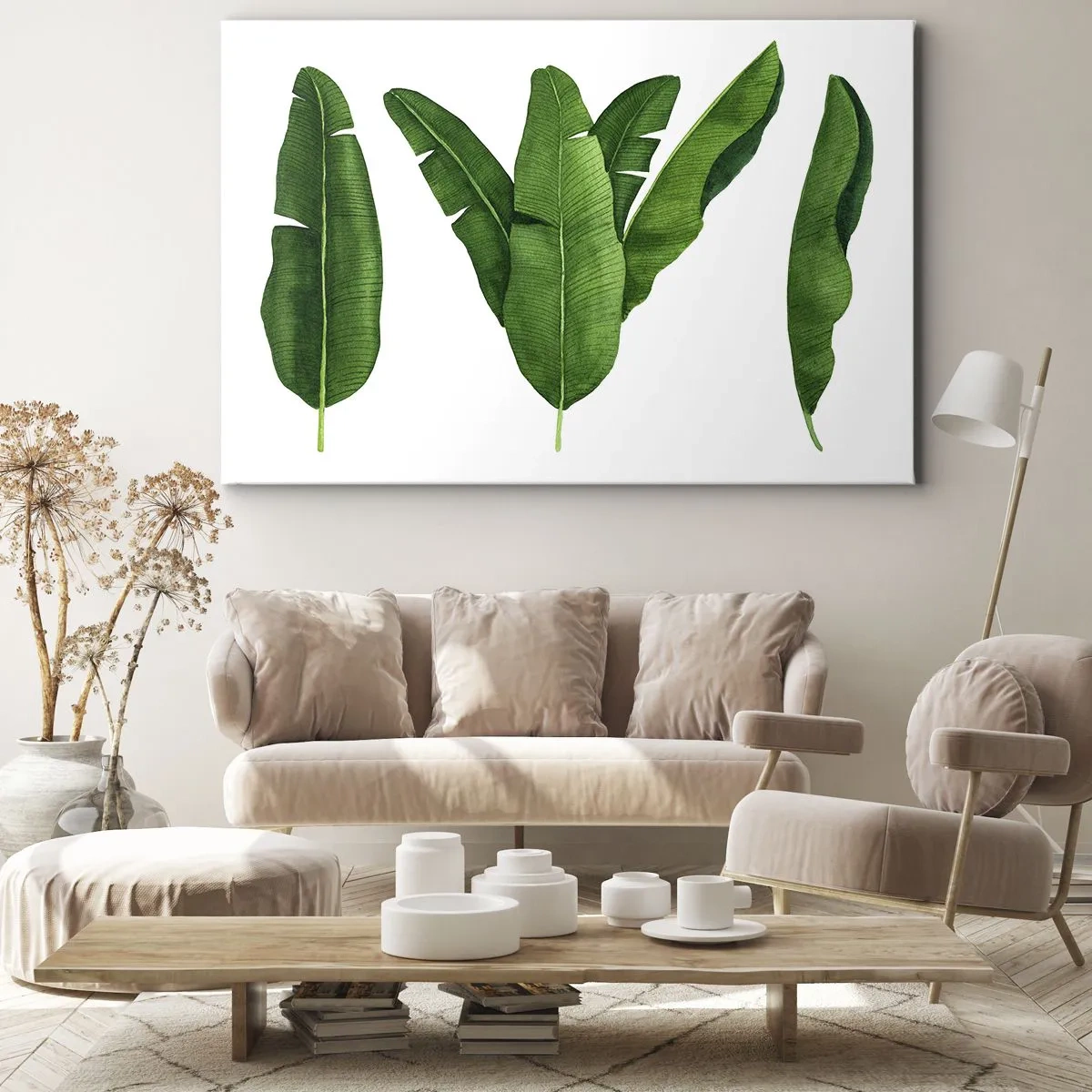 Tablou pe pânză - Simetrie verde - 70x50 cm