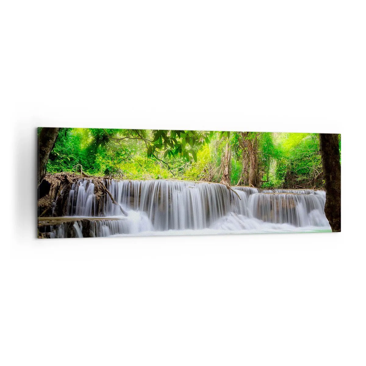 Tablou pe pânză - Cascada verde - 160x50 cm