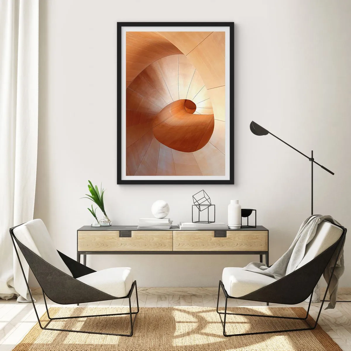 Poster în ramă neagră - Serpentină arhitecturală - 61x91 cm