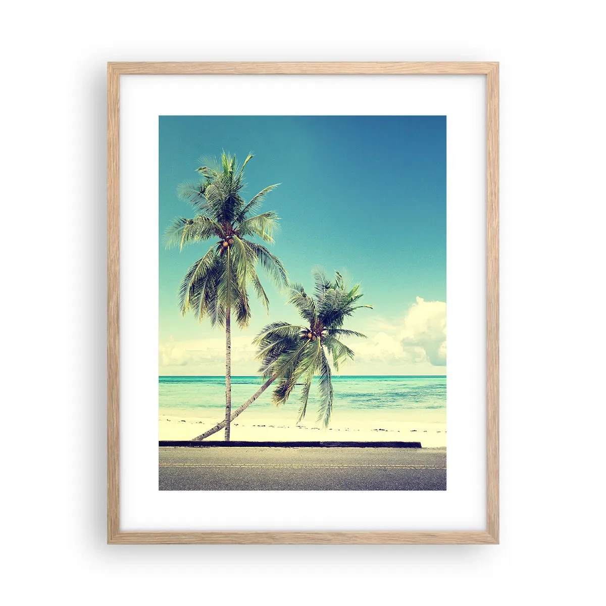 Poster în ramă de stejar deschis - Să înceapă vacanța - 40x50 cm