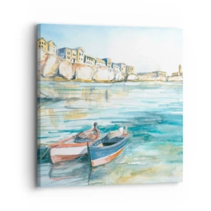 Tablou pe pânză - Peisaj în azur - 30x30 cm