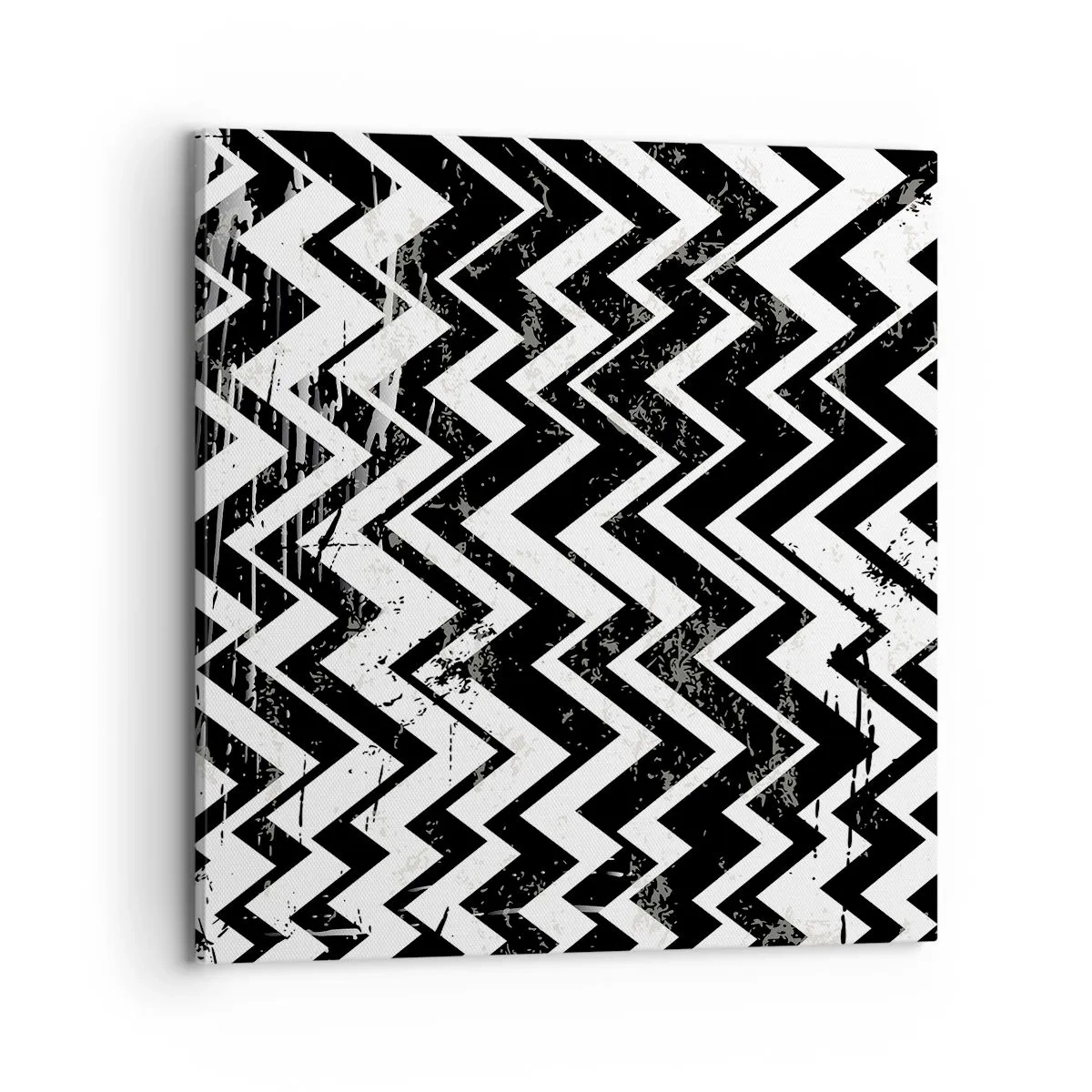 Tablou pe pânză - Zig-alb, zag-negru - 70x70 cm