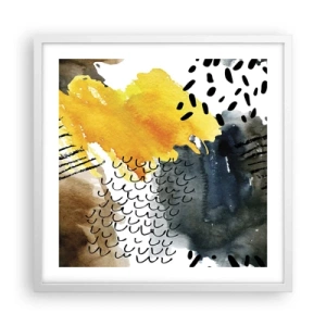 Poster în ramă albă - O întâlnire a elementelor - 50x50 cm