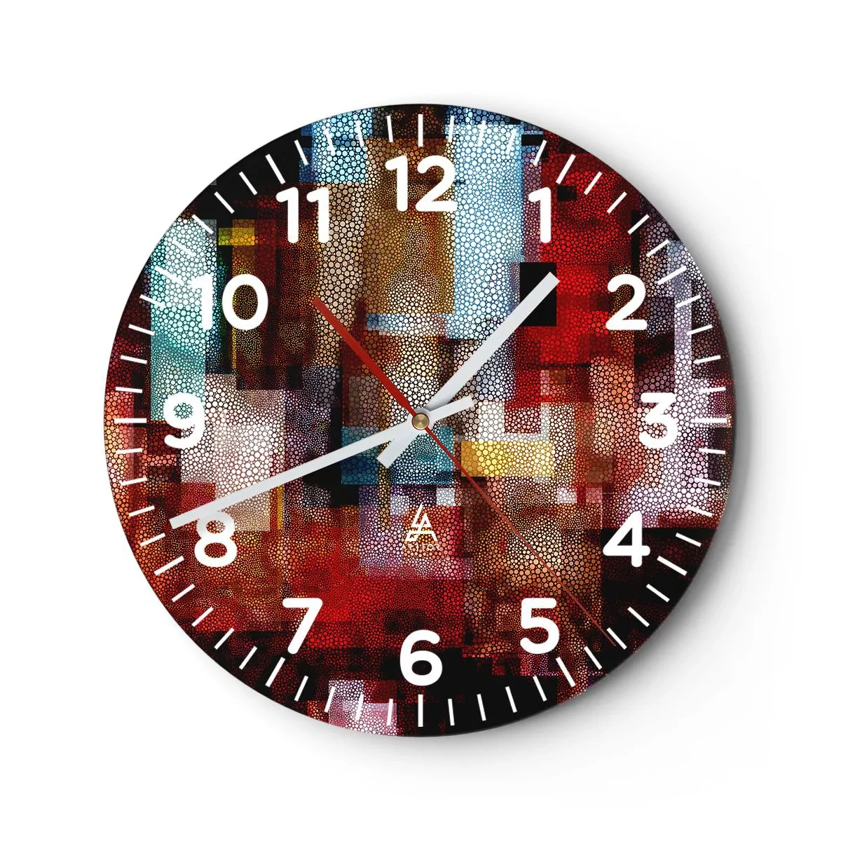 Ceas de perete - Ceas pe sticlă - Totul și nimic - 40x40 cm