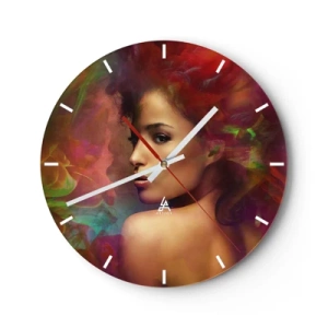 Ceas de perete - Ceas pe sticlă - Mai frumoasă decât un curcubeu, delicată ca o ceață - 40x40 cm