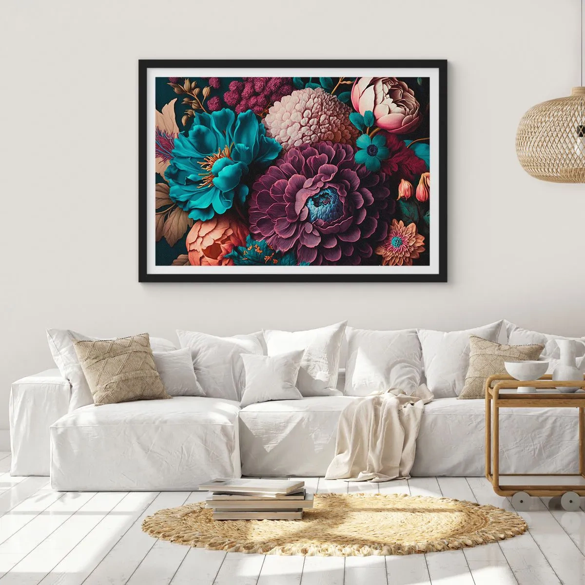 Poster în ramă neagră - Natura în abundență - 100x70 cm