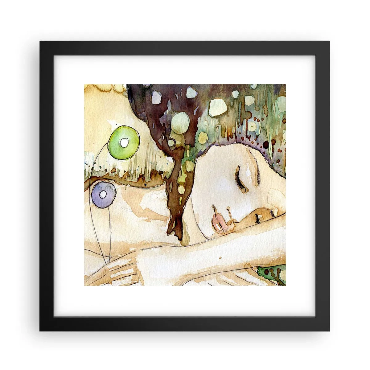Poster în ramă neagră - Visul violet smarald - 30x30 cm