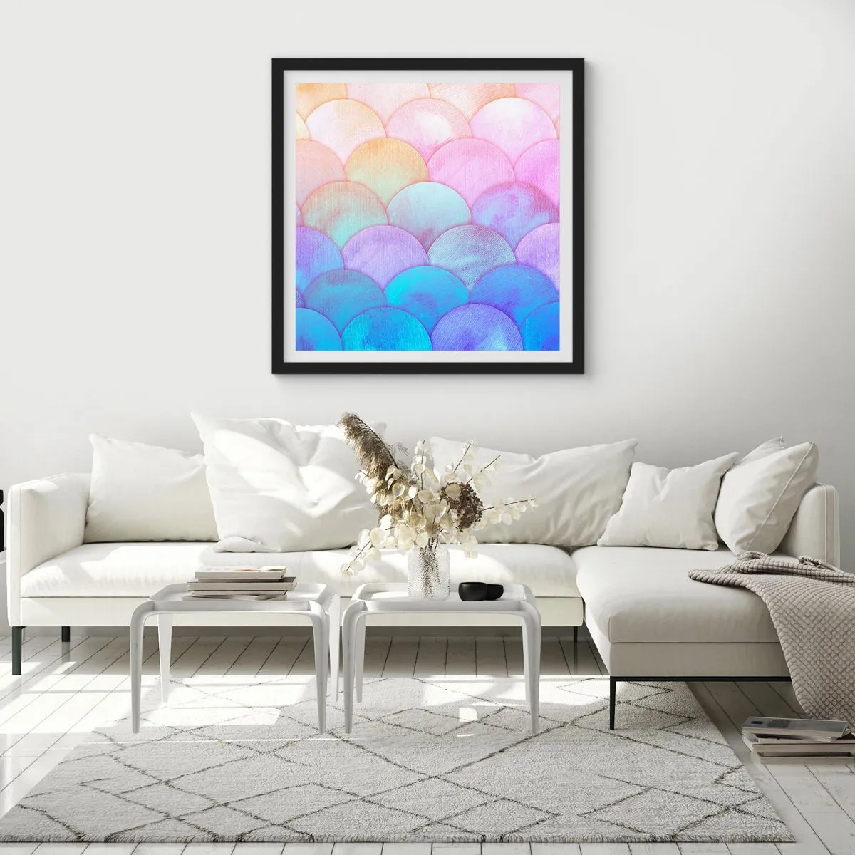 Poster în ramă neagră - Coajă de perlă - 30x30 cm