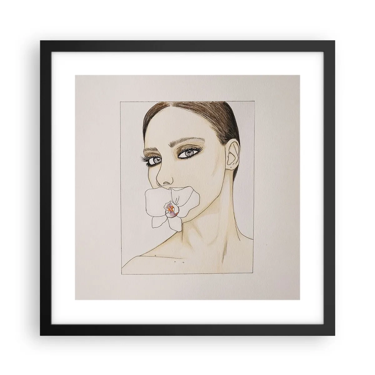 Poster în ramă neagră - Un simbol al eleganței și frumuseții - 40x40 cm