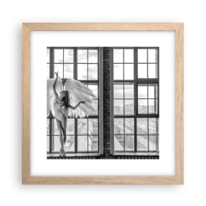 Poster în ramă de stejar deschis - Orașul îngerilor dansatori? - 30x30 cm