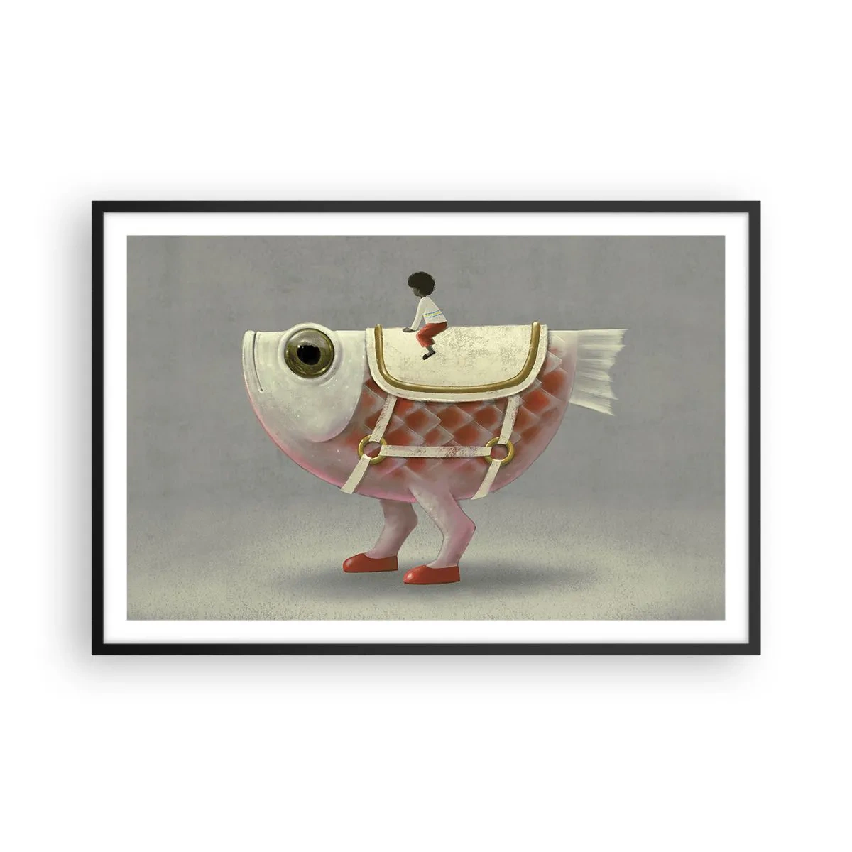 Poster în ramă neagră - Călărețul Pescărel - 91x61 cm
