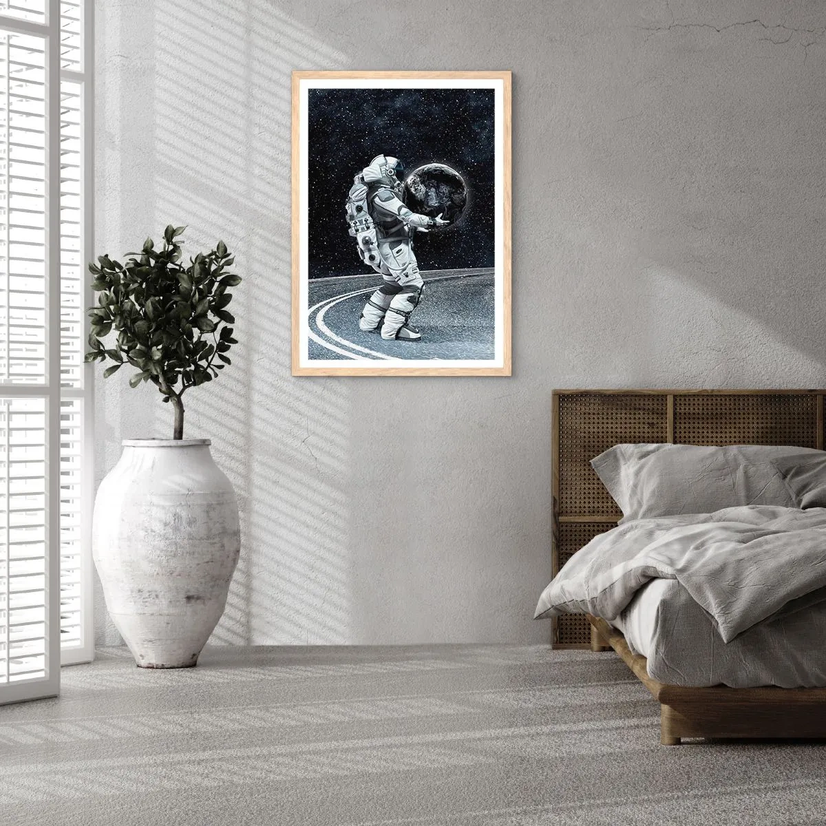 Poster în ramă de stejar deschis - Pe Calea Lactee - 30x40 cm