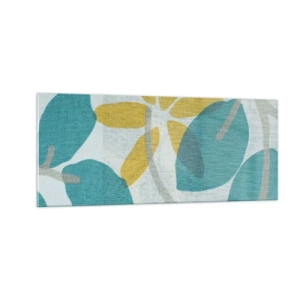 Tablou pe sticlă - Printre frunzele de azur - 100x40 cm