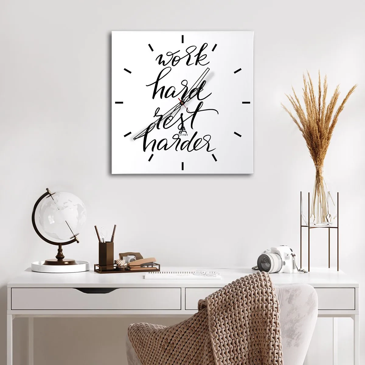 Ceas de perete - Ceas pe sticlă - Echilibrul vieții - 40x40 cm