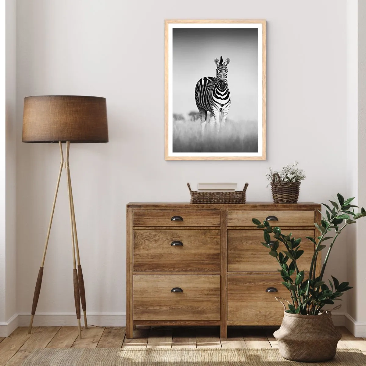 Poster în ramă de stejar deschis - Și totuși lumea e albă și neagră - 40x50 cm