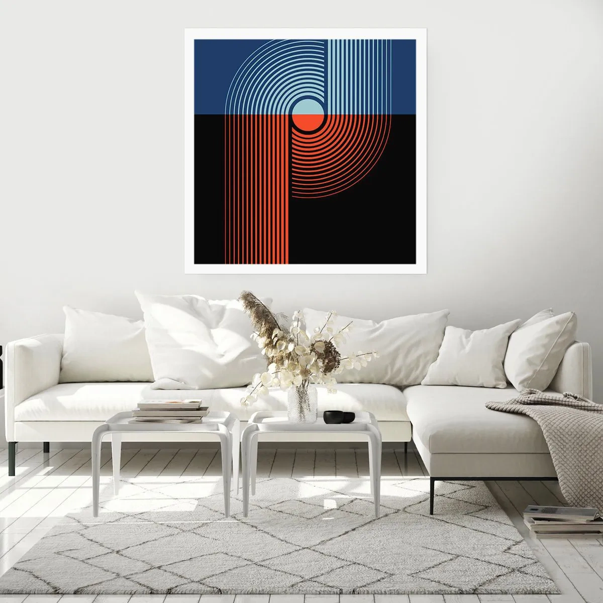 Poster - Într-o îmbrăţişare geometrică - 40x40 cm