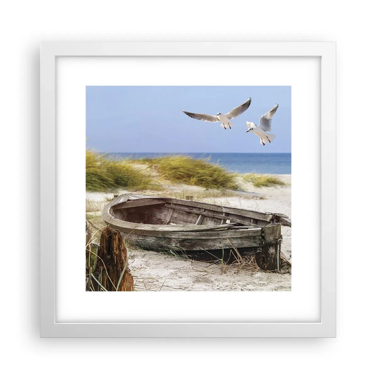 Poster în ramă albă - Scăldate în vânt - 30x30 cm