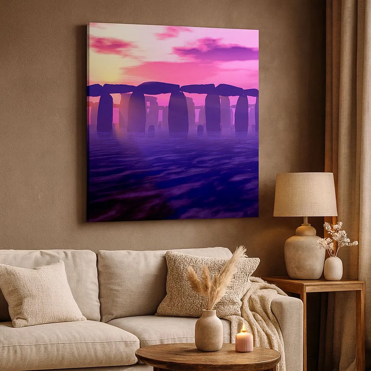 Tablou pe pânză - Mister în zori de zi în ceață - 30x30 cm