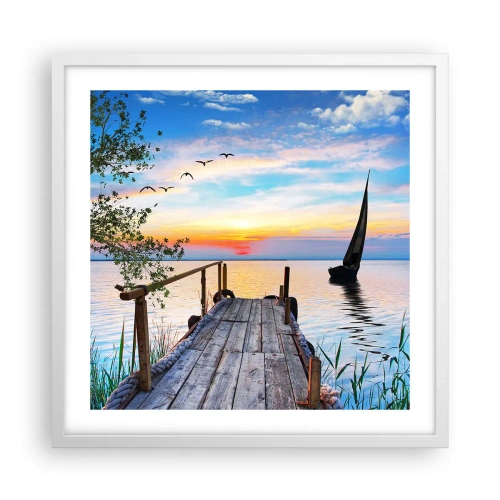 Poster în ramă albă - Bună seara - 50x50 cm