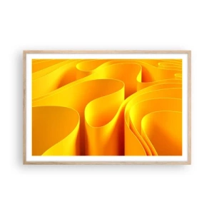 Poster în ramă de stejar deschis - Ca niște valuri de soare - 91x61 cm