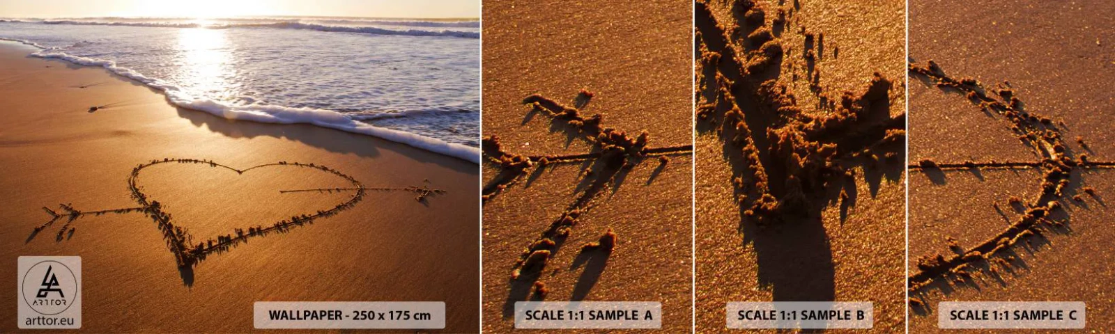 Mostră de Tapet Standard Eco - Confesiune de vacanță - Peisaj, plajă, Mare - 100x30 cm