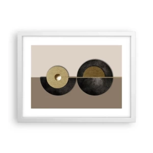 Poster în ramă albă - Variații în jurul unui cerc - 40x30 cm