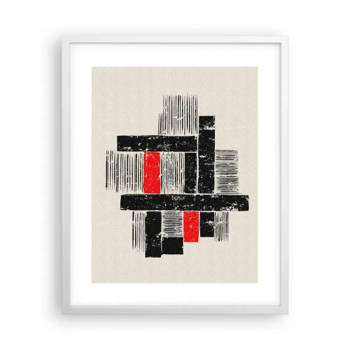 Poster în ramă albă - Roșu și negru - 40x50 cm