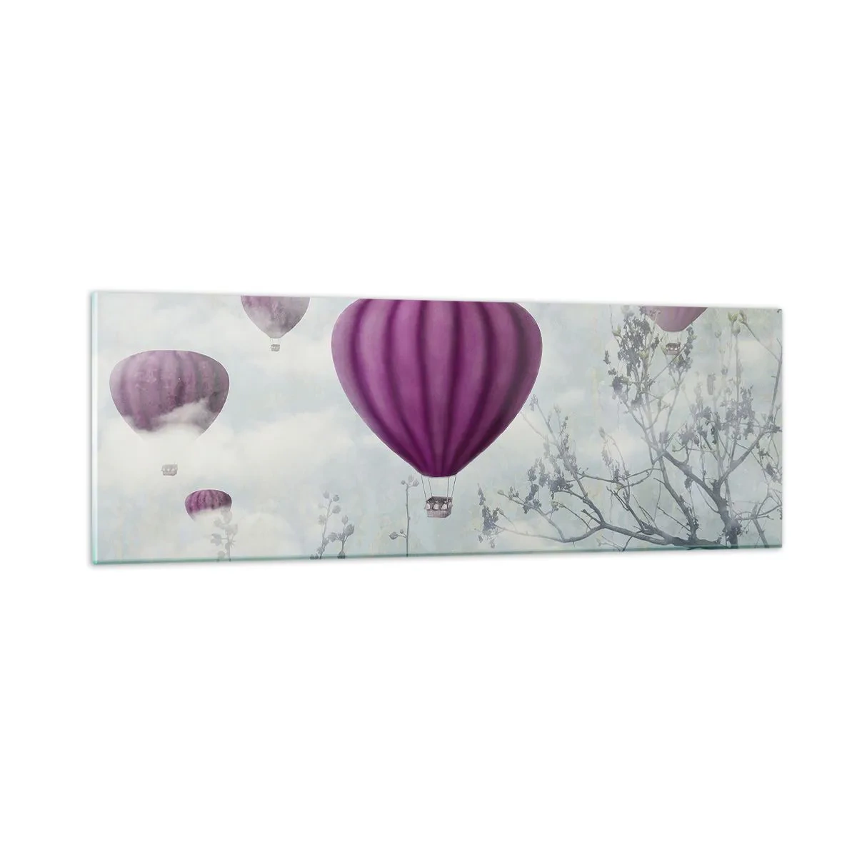 Tablou pe sticlă - Ca niște nave pe cer - 90x30 cm