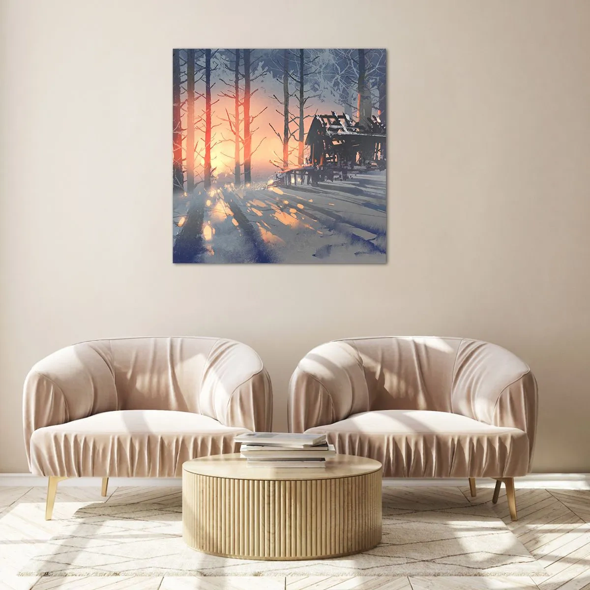 Tablou pe sticlă - Doar soarele se strecoară - 30x30 cm