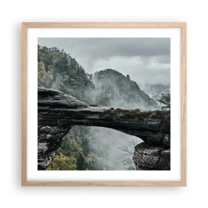 Poster în ramă de stejar deschis - Aventura este pe cale să înceapă - 50x50 cm