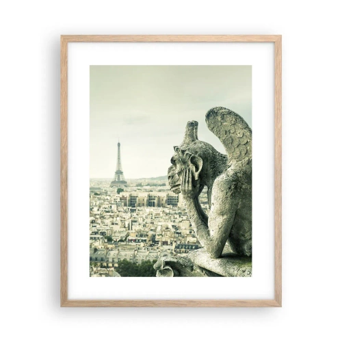Poster în ramă de stejar deschis - La taclale pariziene - 40x50 cm
