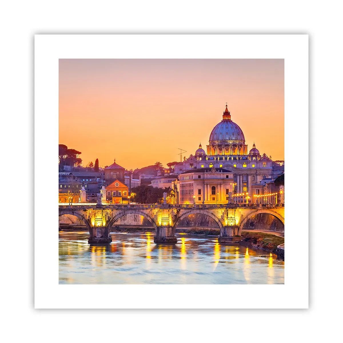 Poster - Amurg deasupra Orașului Etern - 40x40 cm