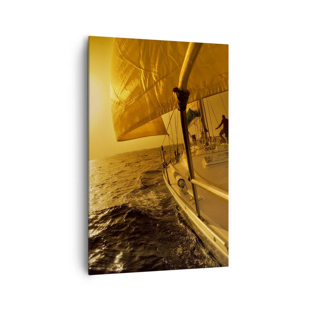 Tablou pe pânză - O seară aurie după o zi multicoloră - 80x120 cm