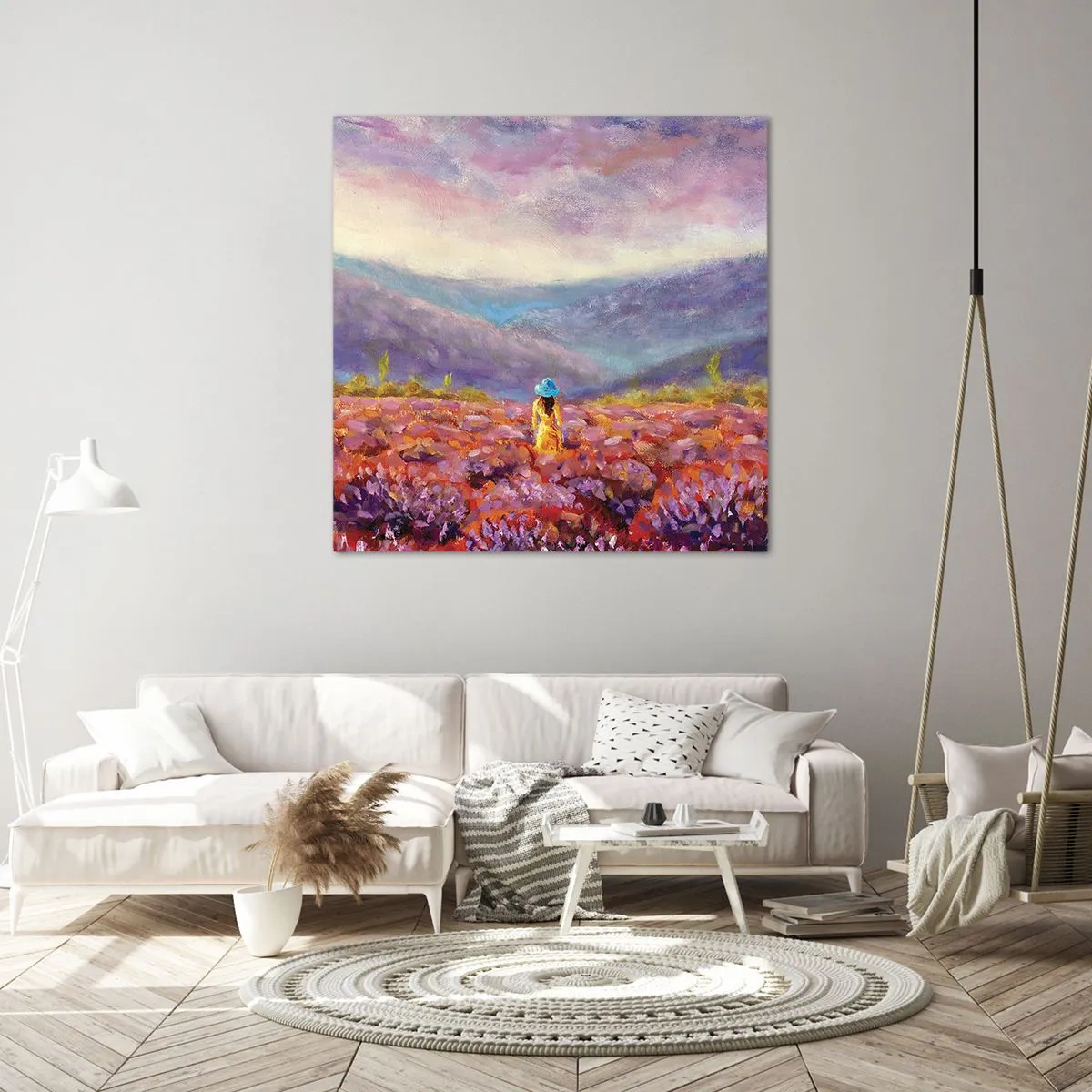 Tablou pe pânză - Într-o lume de lavandă - 40x40 cm