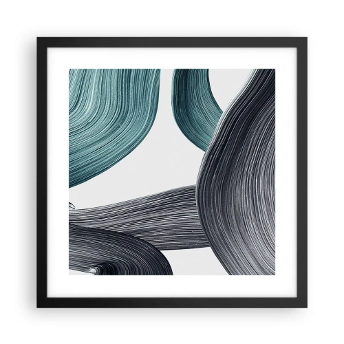 Poster în ramă neagră - Trasee de smarald și negru - 40x40 cm