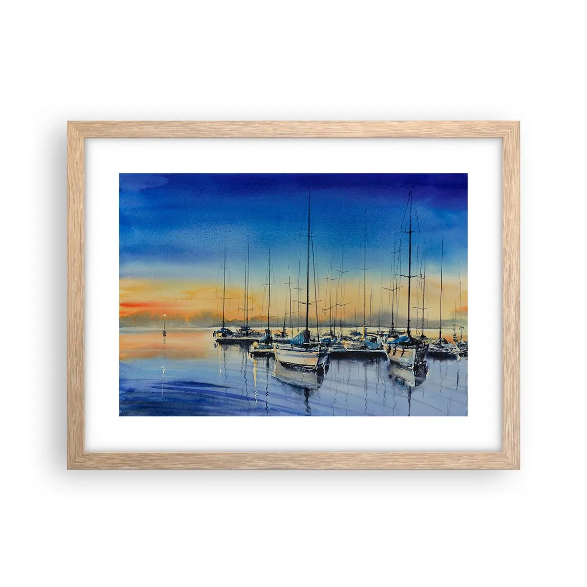 Poster în ramă de stejar deschis - Sfârșitul unei zile bune - 40x30 cm