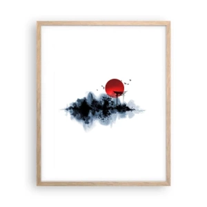 Poster în ramă de stejar deschis - O vedere japoneză - 40x50 cm