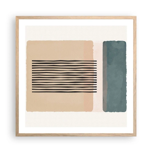 Poster în ramă de stejar deschis - Totul este în regulă - 60x60 cm