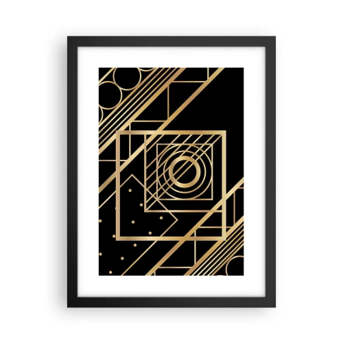 Poster în ramă neagră - Geometrie de aur - 30x40 cm
