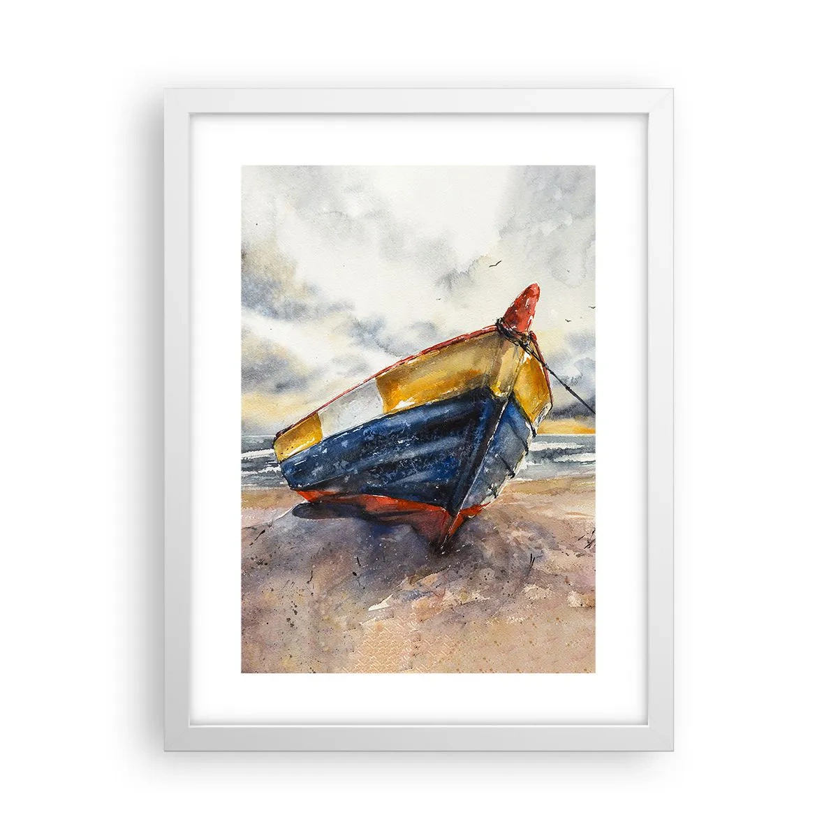 Poster în ramă albă - Se odihnește pe țărm - 30x40 cm