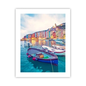Poster - O seară plină de culoare în port - 40x50 cm