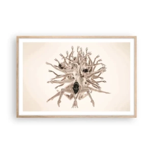 Poster în ramă de stejar deschis - Înflorirea în dans - 91x61 cm