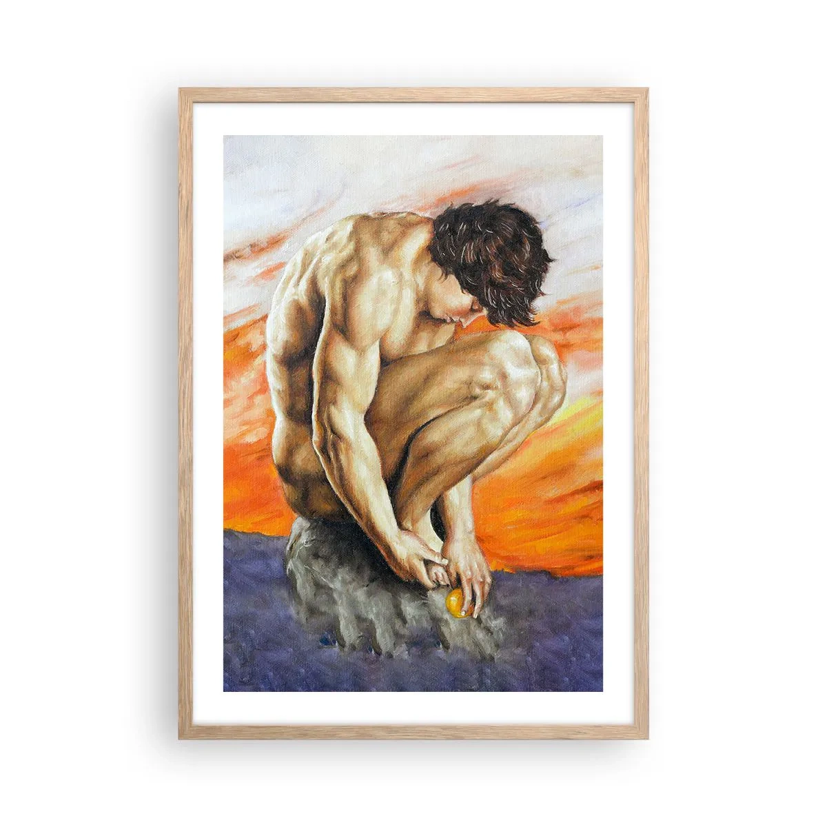 Poster în ramă de stejar deschis - Ascultându-se pe sine - 50x70 cm