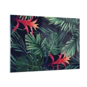 Tablou pe sticlă - Flacăra verde - 100x70 cm