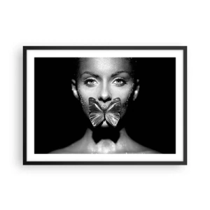 Poster în ramă neagră - Sărut de fluture - 70x50 cm