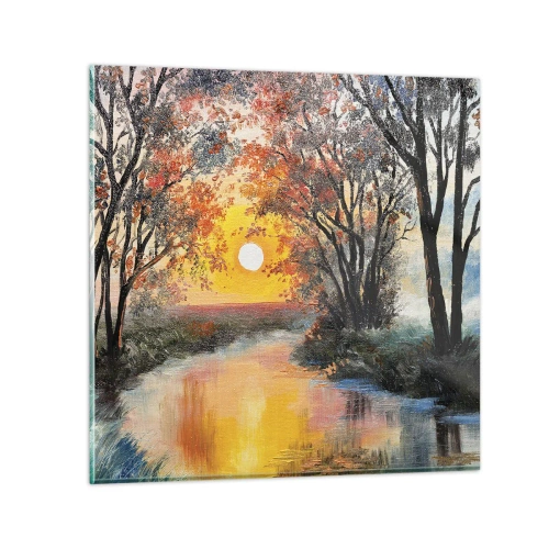 Tablou pe sticlă - Atmosferă de toamnă - 50x50 cm