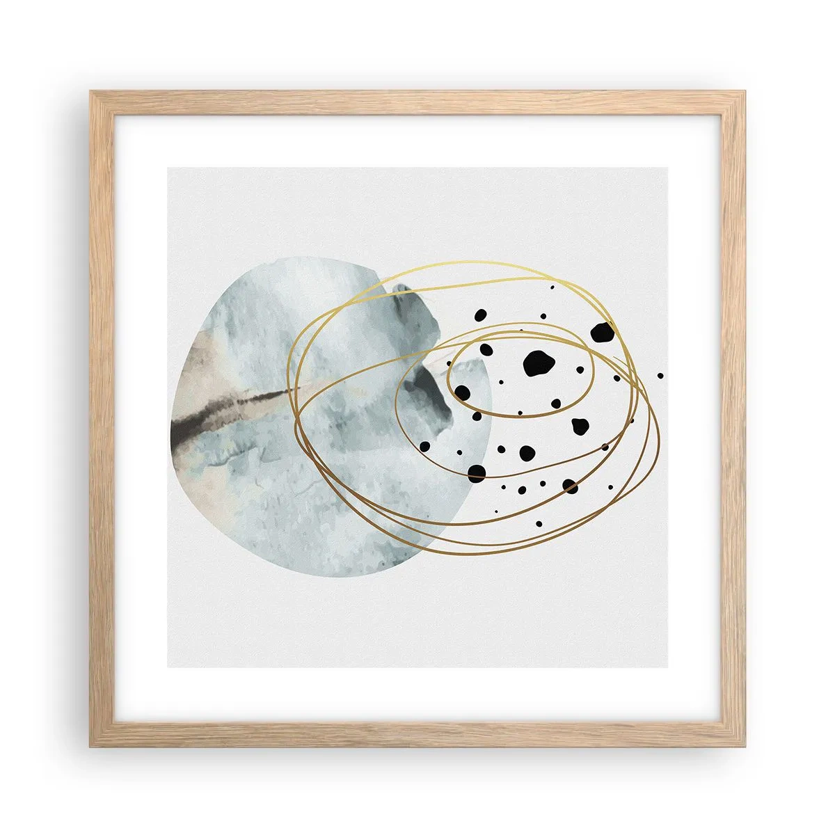 Poster în ramă de stejar deschis - În îmbrățișarea spațiului - 40x40 cm