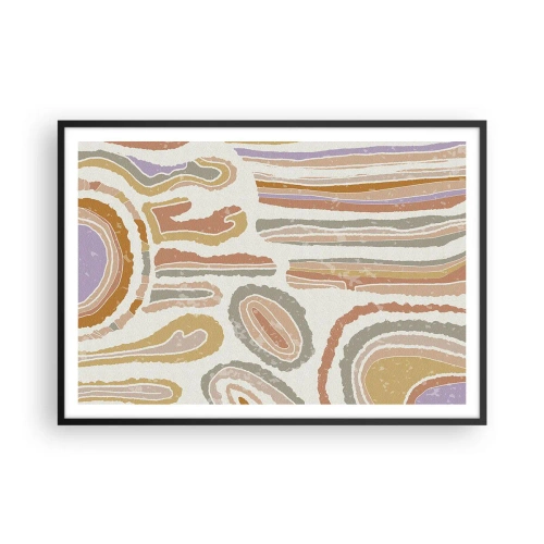 Poster în ramă neagră - Secțiuni colorate - 100x70 cm