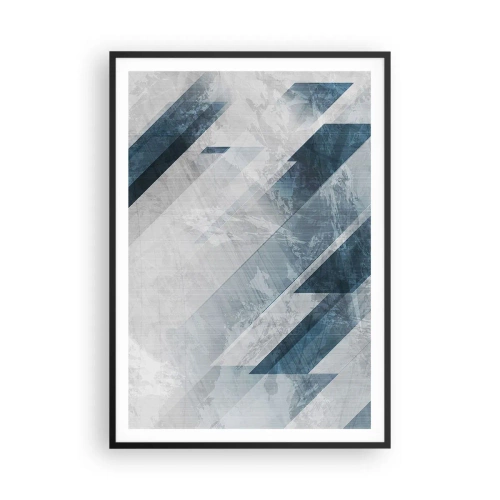Poster în ramă neagră - Compoziția spațială - mișcarea griului - 70x100 cm